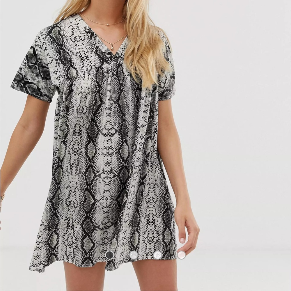 ASOS DESIGN ultimate smock dress in snake print
